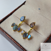 Labradorite Ear Jacket, 925 Sterling Silver Earring, Gemstone Ear Jackets, Dainty Ear Jacket, Minimalist Earrings, Bohemian Ear Jacket, Gift